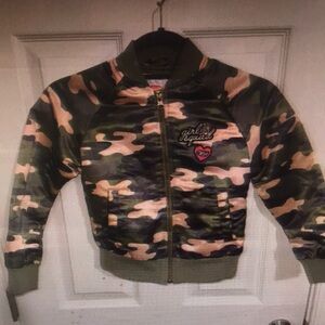 Camouflage Bomber Jacket with Patch